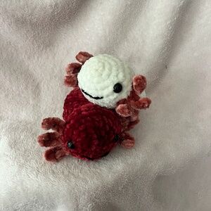 Set of Two Crochet Axolotls Pink and White